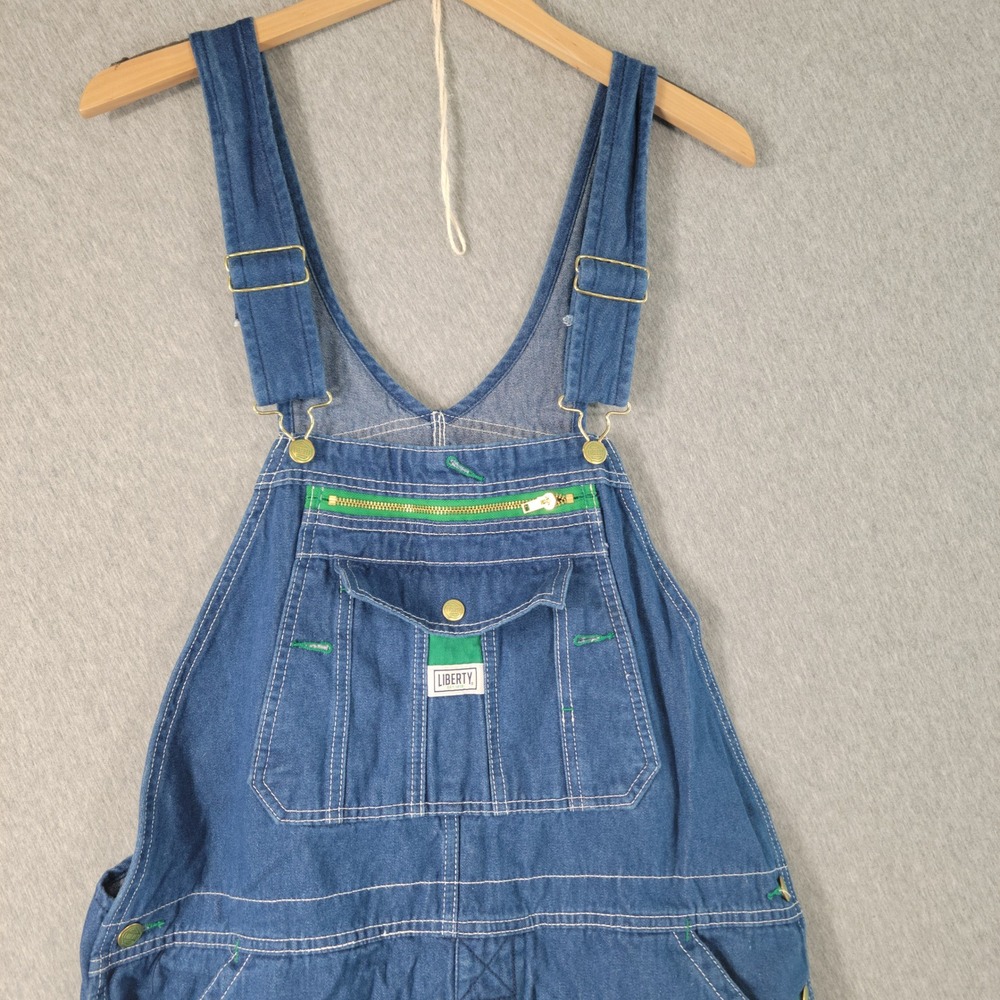 Liberty Denim Bib Overalls Mens 38x32 Jean Workwear Carpenter Utility Farm - Picture 5 of 15